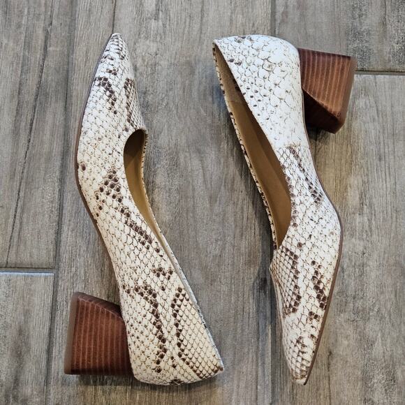 Franco Sarto Shoes - Franco Sarto Block Heel Pumps Women’s 10 Neutral Python Snake Print NEW Timeless